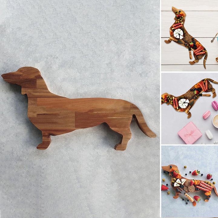 Wooden Dachshund Dog Dinner Plate | Bowlift