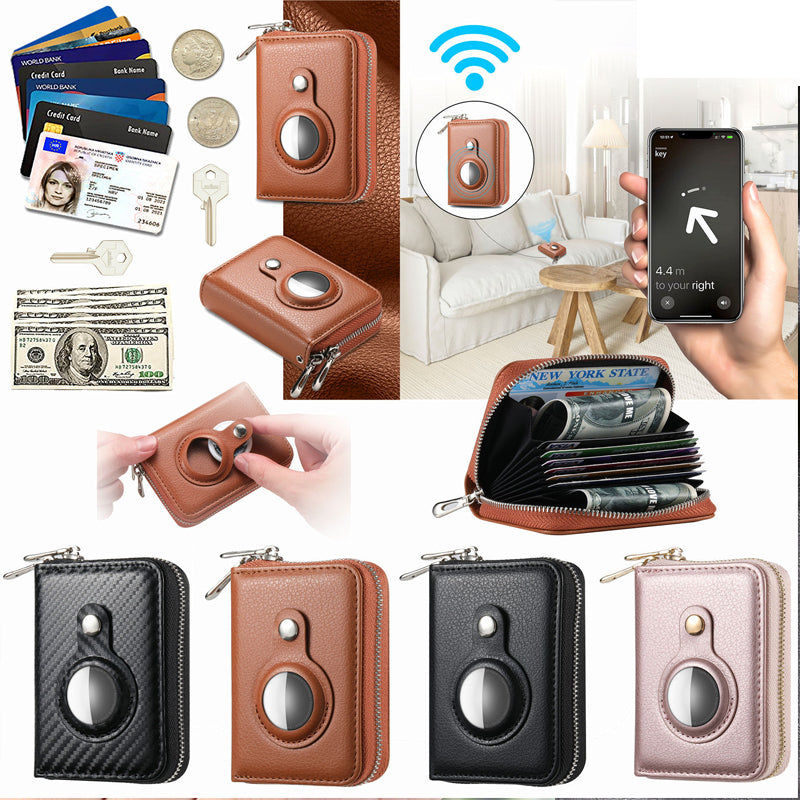 BowLift | Intelligent AirTag-Zip RFID Leather Wallet