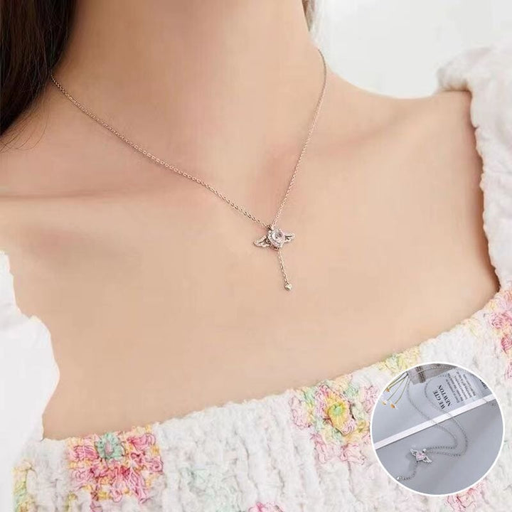 BowLift | Pink Angel Wings Necklace
