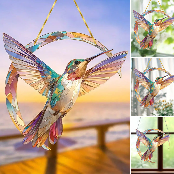 BowLift | Luminara HummiGlow Kolibri Sun Catcher | Memory & Joy of Life | Handcrafted Window Decoration made of Acrylic