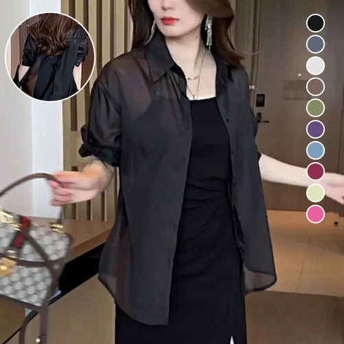 Summer blouse made of silk chiffon | Bowlift