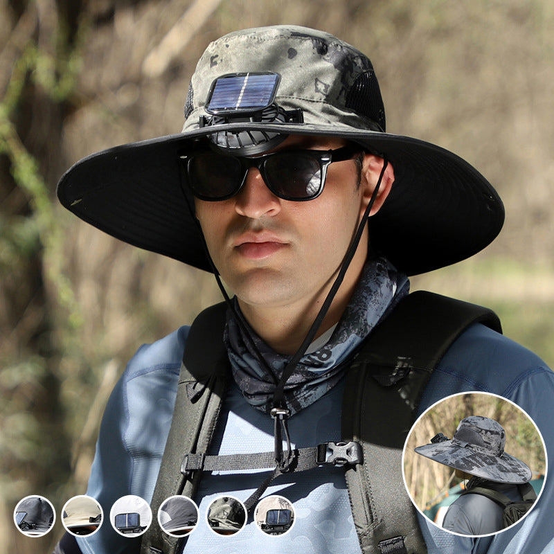 Solar & USB Charging Fan Outdoor Fishing Hat | Bowlift