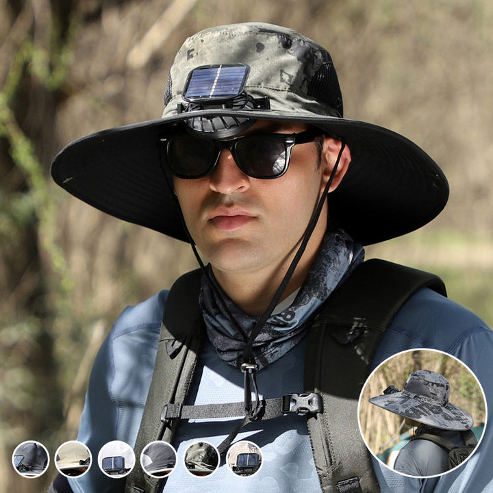 Solar & USB Charging Fan Outdoor Fishing Hat | Bowlift
