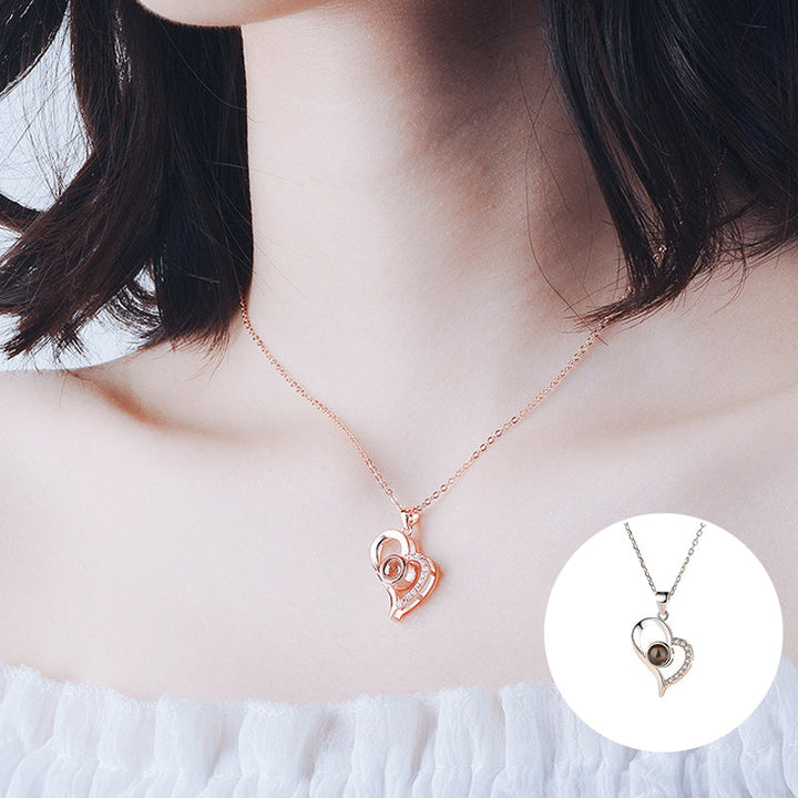 BowLift | I love you roses bloom necklace in 100 languages gift set