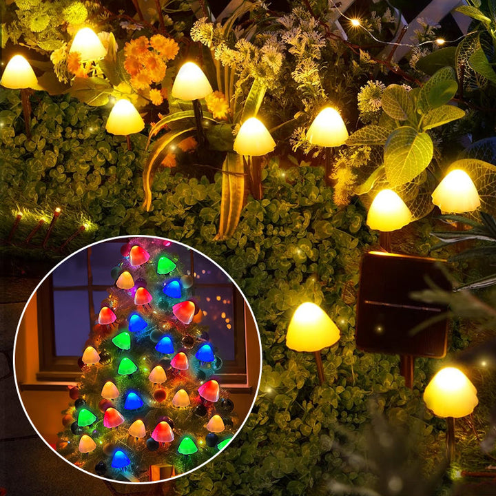 BowLift | LED Solar String Lights Ground Stake Mushroom Lights