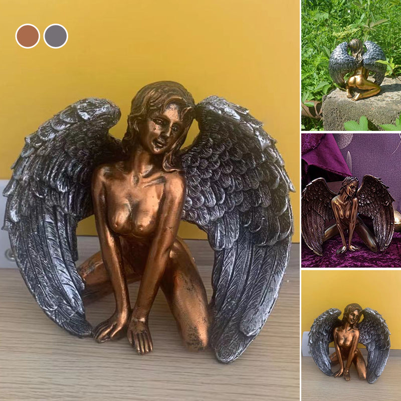 Art Angel Female Woman Wings Kneeling Cloak Hat | Bowlift