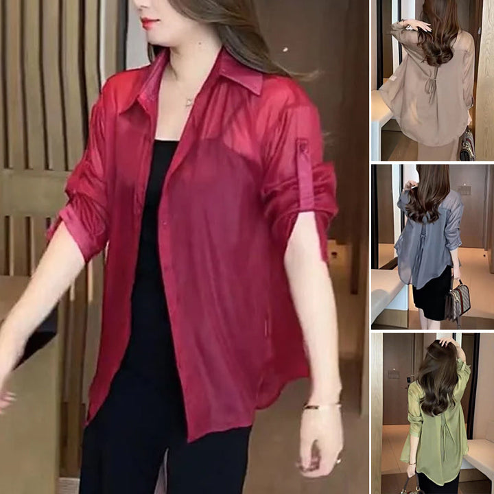 Summer blouse made of silk chiffon | Bowlift