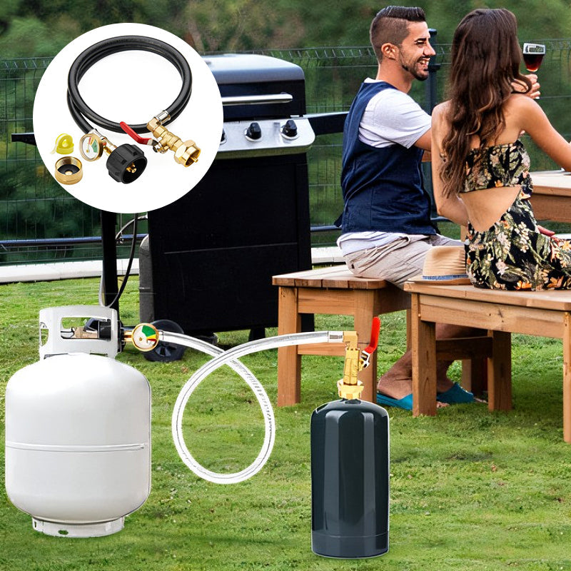 BowLift | Propane Refill Adapter Hose with Gauge & Control Valve