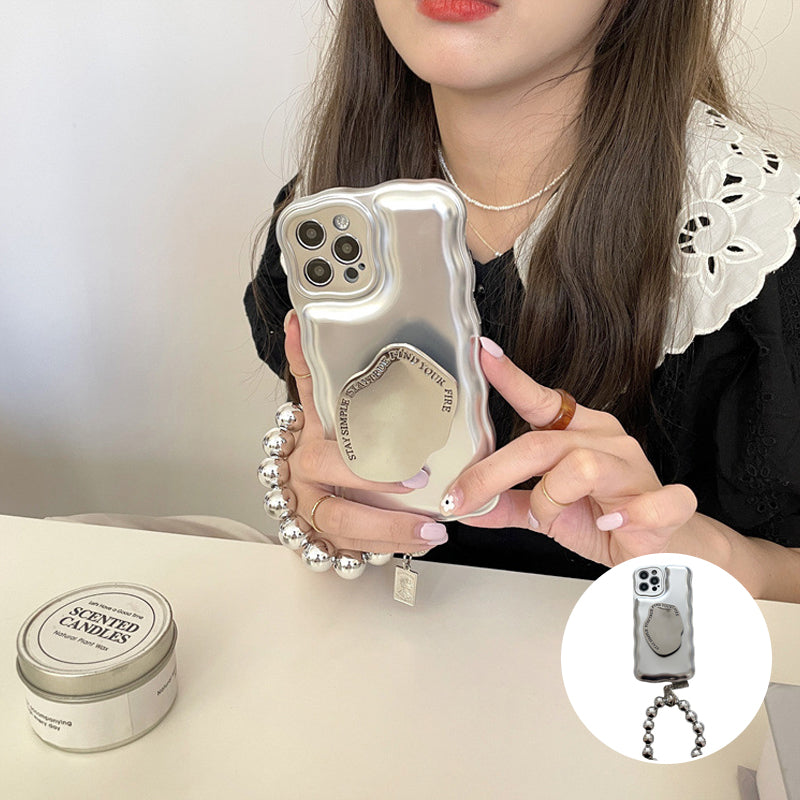 BowLift | Matte Silver Ball Bracelet Air Cushion Case for iPhone