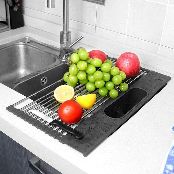 Foldable Roll Up Dish Drying Rack for Kitchen Sink Stainless Drainer | Bowlift