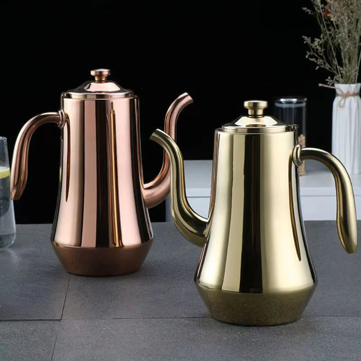 Food-Grade Stainless Steel Tea Kettle Long Mouth Teapot with Strainer | Bowlift