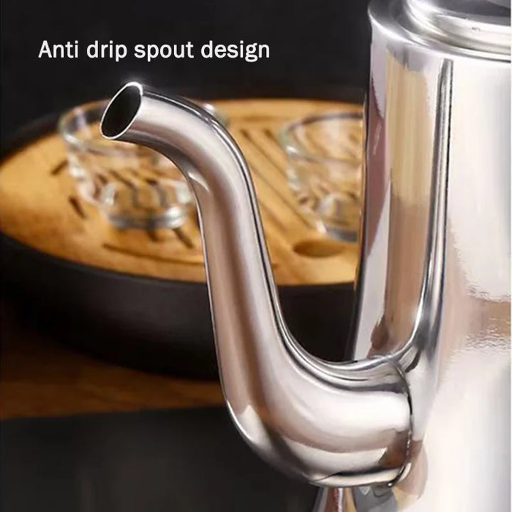 Food-Grade Stainless Steel Tea Kettle Long Mouth Teapot with Strainer | Bowlift