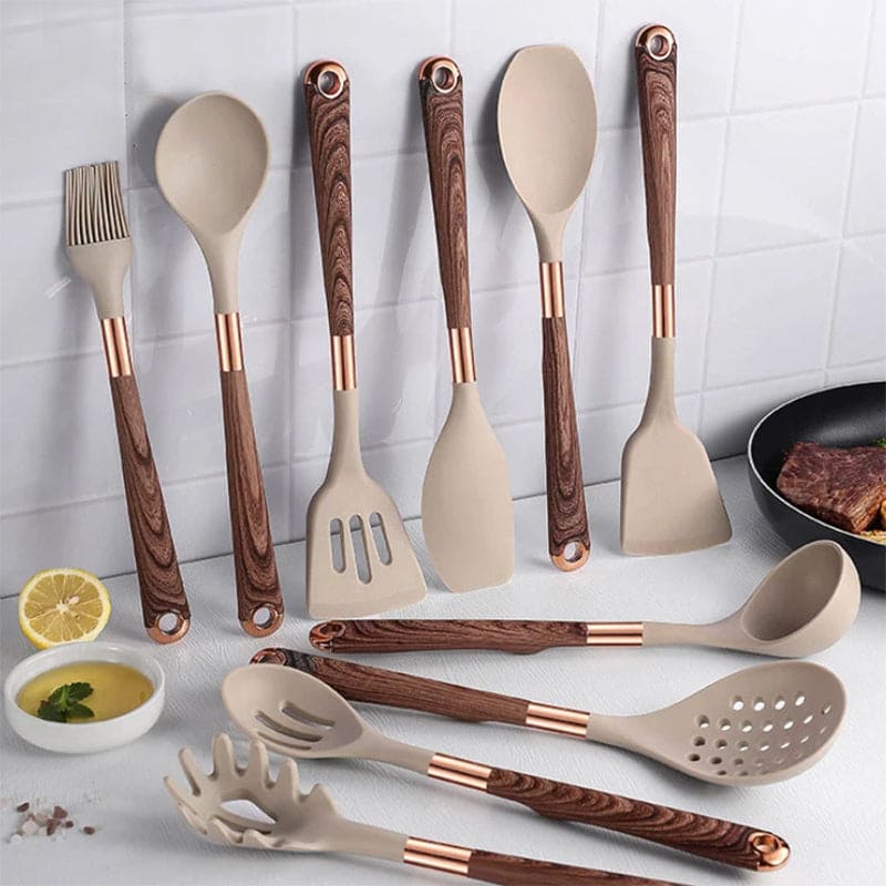 BowLift | Food-Safe Silicone Kitchen Utensils with Wooden Handles – KitchenElegance