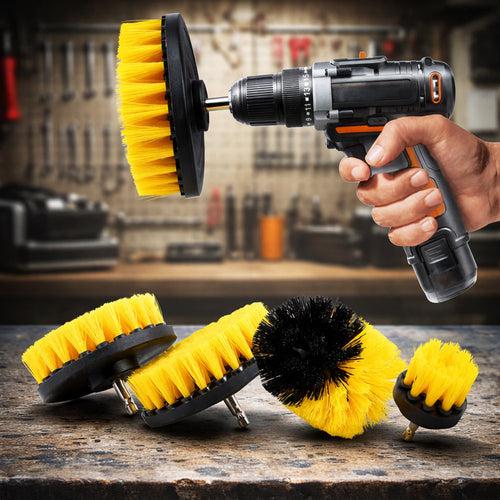 4-in-1 Brush Set for Drill – effective cleaning without effort | Bowlift