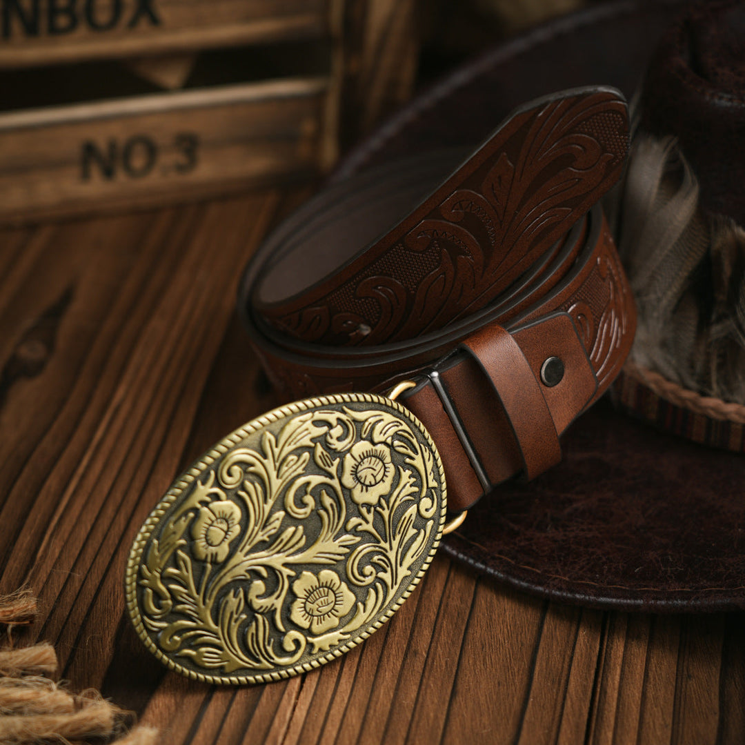 BowLift | Men’s Belt | Western Style | Vegan Leather & Durable Metal Buckle