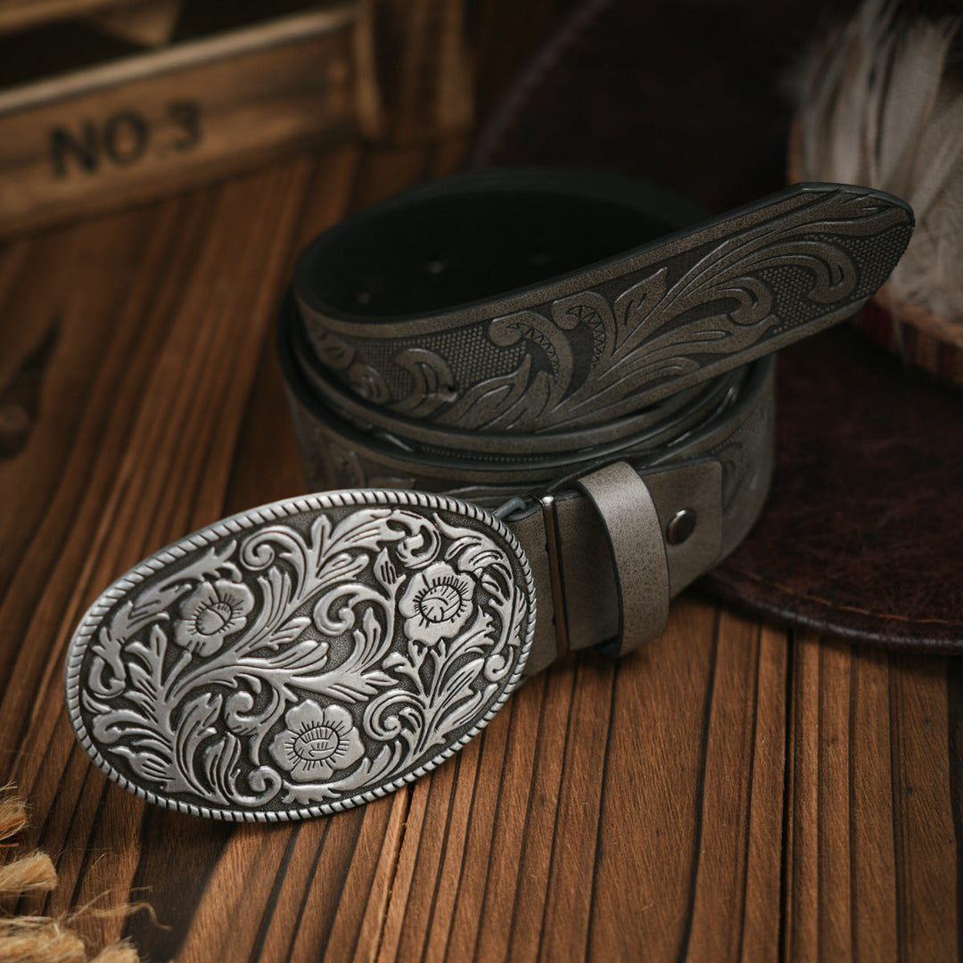 BowLift | Men’s Belt | Western Style | Vegan Leather & Durable Metal Buckle