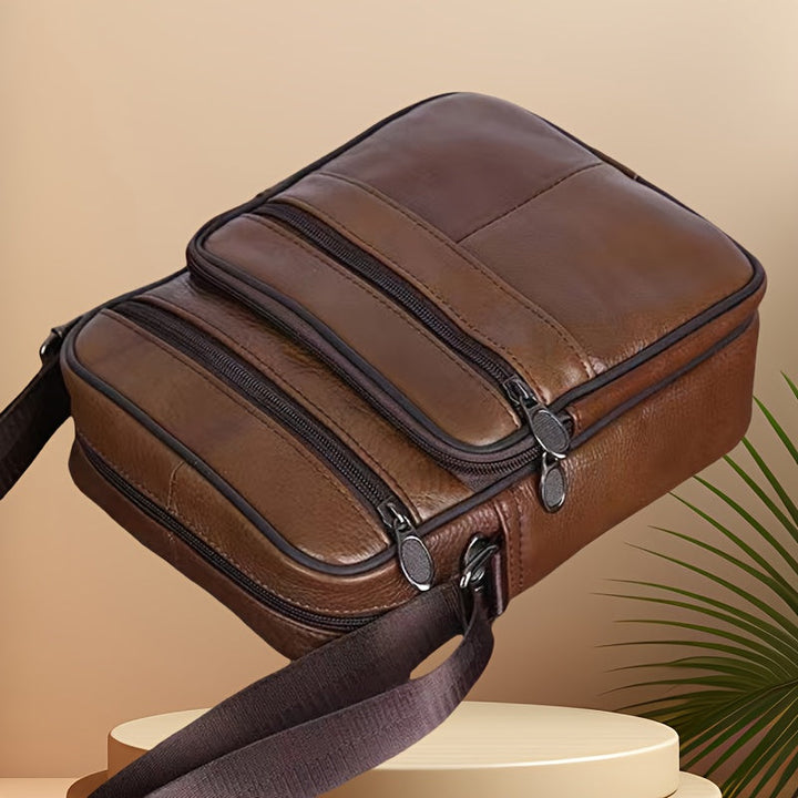 BowLift | Men’s Leather Shoulder Bag | Genuine Cowhide Crossbody | Adjustable Strap