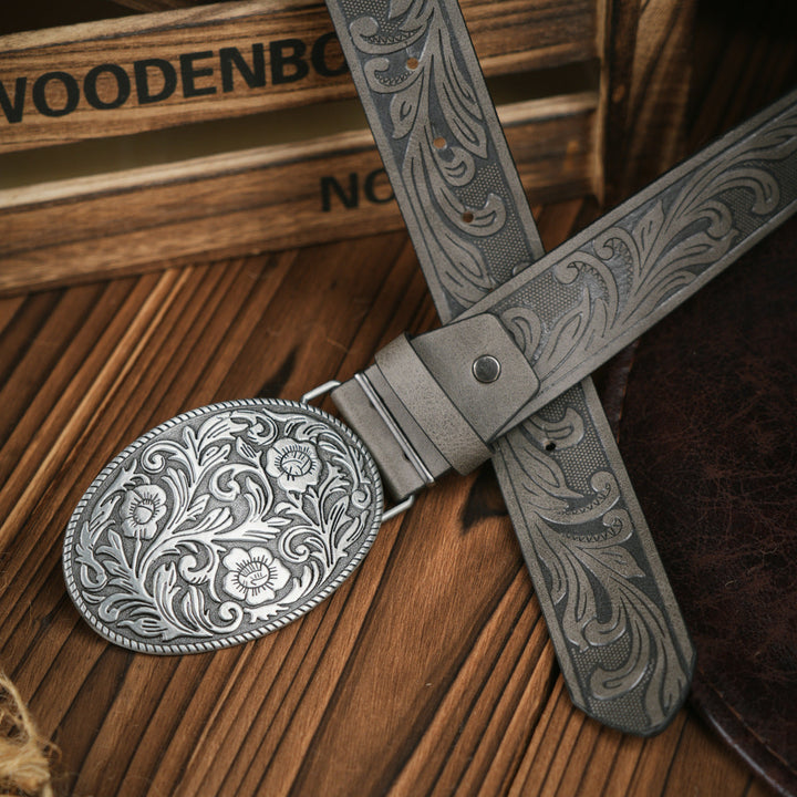 BowLift | Men’s Belt | Western Style | Vegan Leather & Durable Metal Buckle