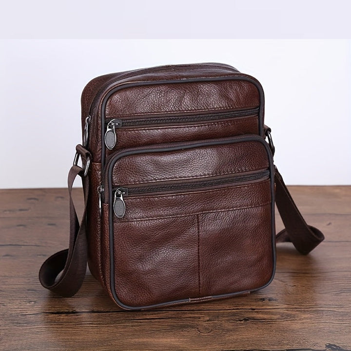 BowLift | Men’s Leather Shoulder Bag | Genuine Cowhide Crossbody | Adjustable Strap