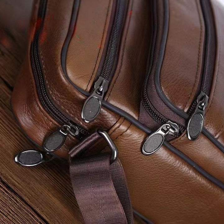Leather Men's Shoulder Bag – Spacious Cowhide Bag with Adjustable Strap | Bowlift