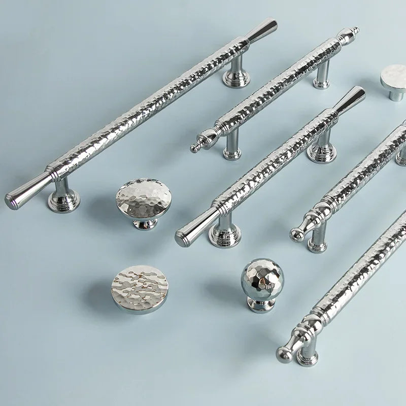 French Handmade Hammer Pattern Cabinet Drawer Door Handle | Bowlift