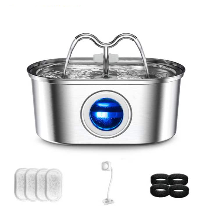 BowLift | Cat Water Fountain made of Stainless Steel – Quiet, Hygienic and BPA-free – 2L Capacity