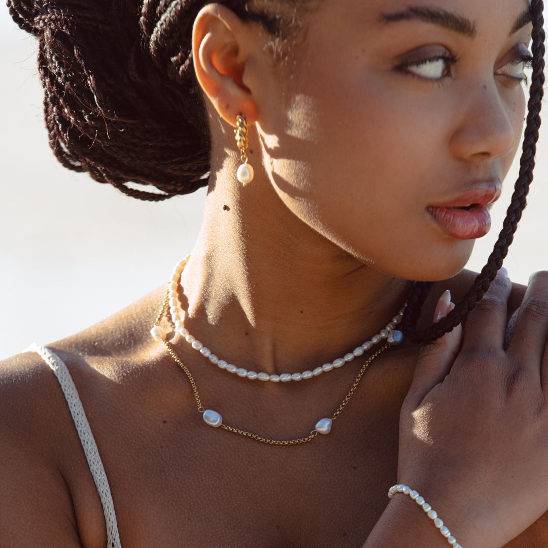 BowLift | Amélie Freshwater Pearl Choker Necklace with 18K Gold Coating