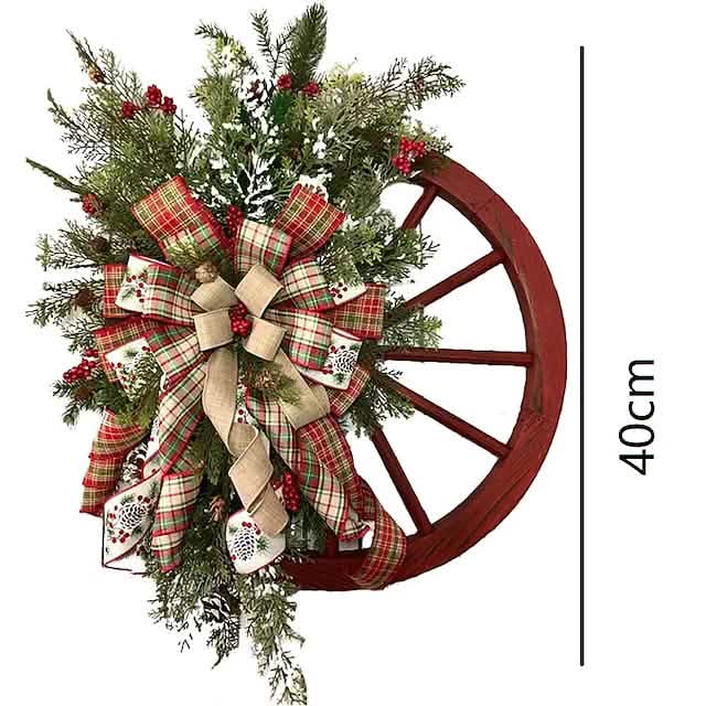 BowLift | Front Door Wood Vintage Winter Decorative Christmas Wreath