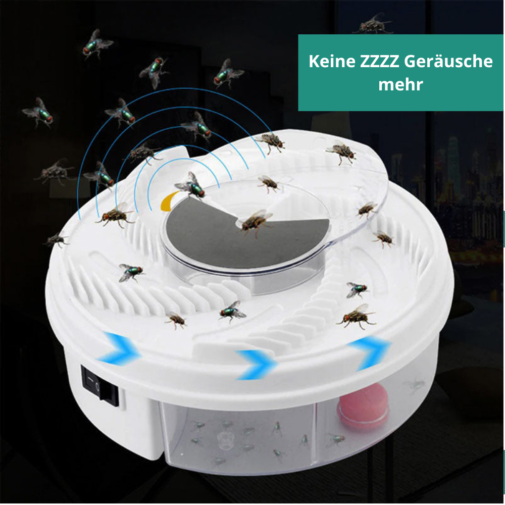 BowLift | InsektoSilent Fly Trap with Rotation & Bait Chambers | Quiet & Eco-Friendly | For Indoor & Outdoor