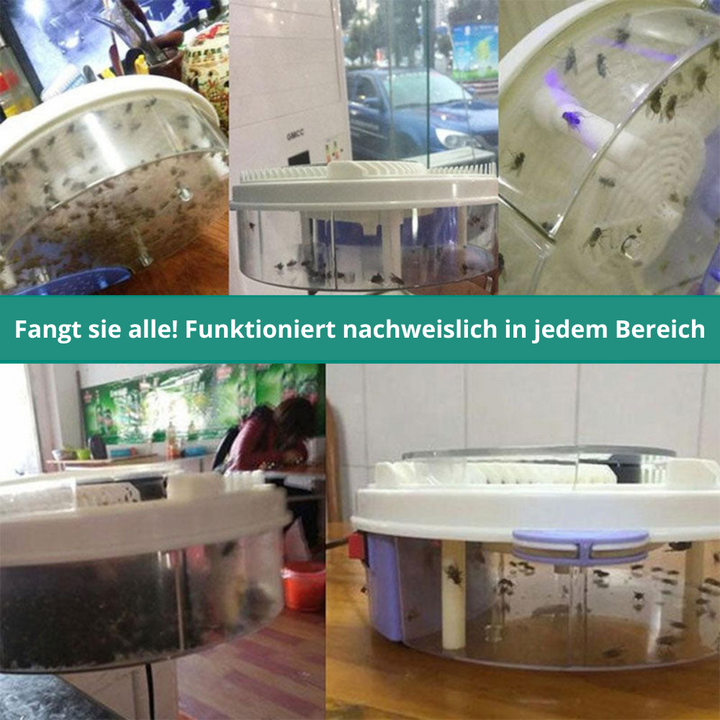 BowLift | InsektoSilent Fly Trap with Rotation & Bait Chambers | Quiet & Eco-Friendly | For Indoor & Outdoor