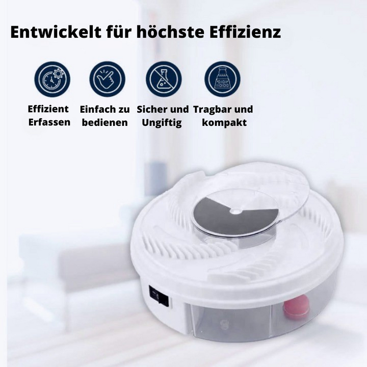 BowLift | InsektoSilent Fly Trap with Rotation & Bait Chambers | Quiet & Eco-Friendly | For Indoor & Outdoor