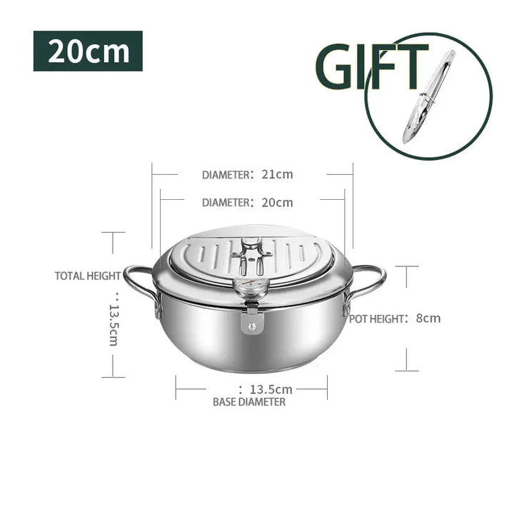 Frying Pot Stainless Steel Induction Temperature Control Mini Fryer Pan | Bowlift