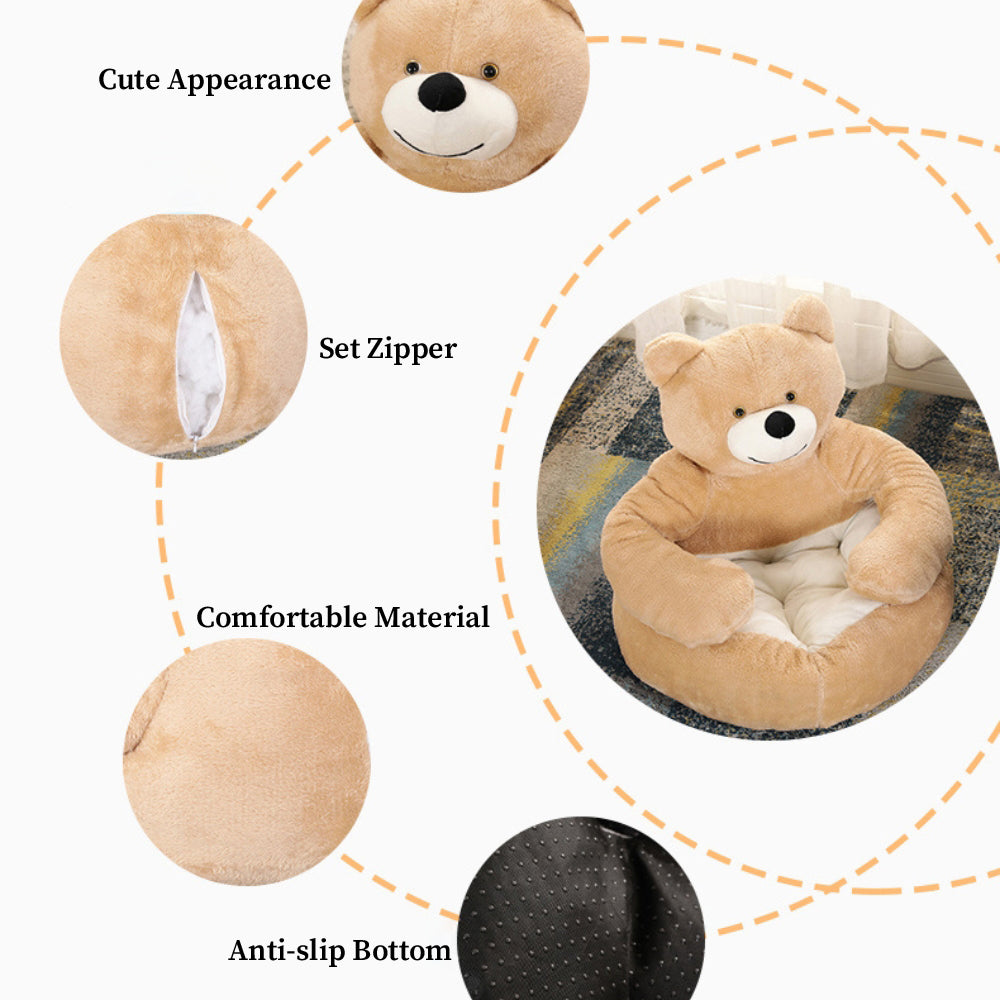BowLift | Cute detachable cuddly bear cat bed