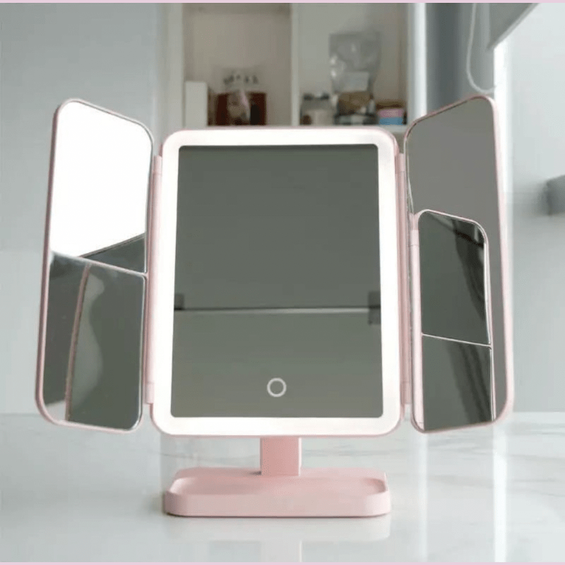 BowLift | Three-part mirror with LED lighting in 3 colours for perfect make-up
