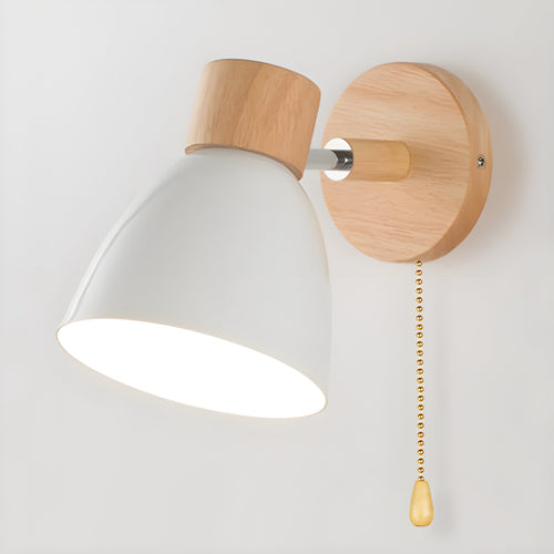 BowLift | Wooden Norwegian Wall Lamp with Switch for the Bedroom