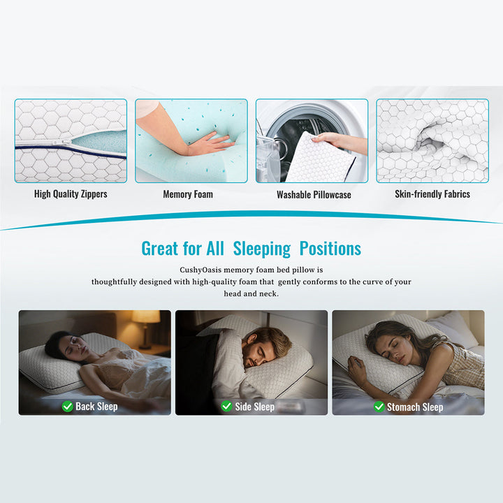 GeliPillex Cooling Gel Memory Foam Pillow | Bowlift