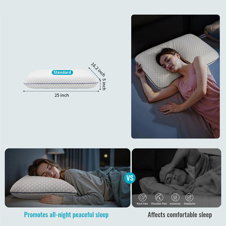 GeliPillex Cooling Gel Memory Foam Pillow | Bowlift
