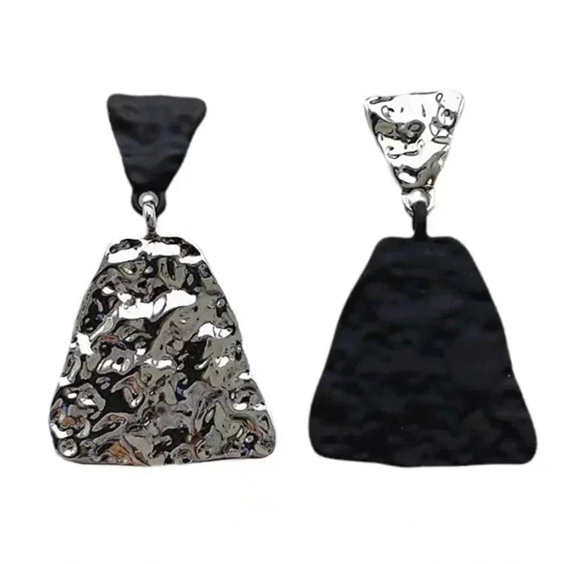 BowLift | Geometric Textured Black and White Earrings