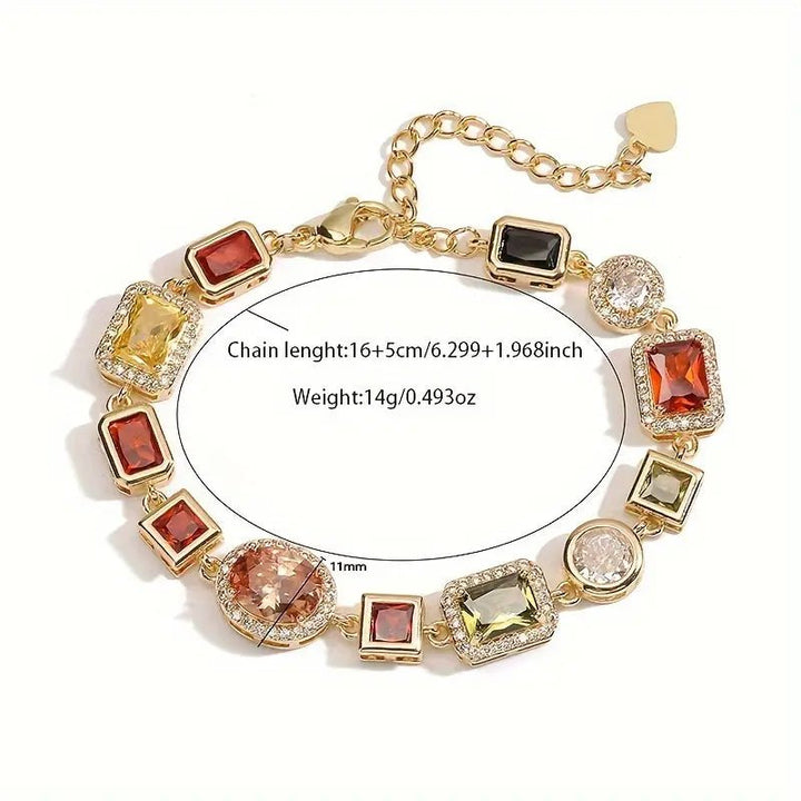 BowLift | Geometric Zircon Jewelry Set – Modern Gold-Plated Necklace & Earrings