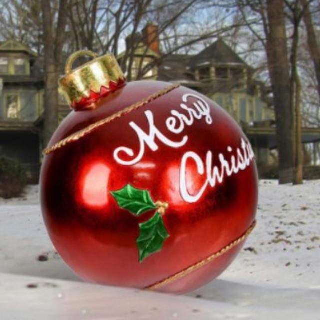 BowLift | Giant Inflatable Christmas Ornament, 24 Inch Christmas Ball Outdoor Holiday Yard Lawn Porch Decor