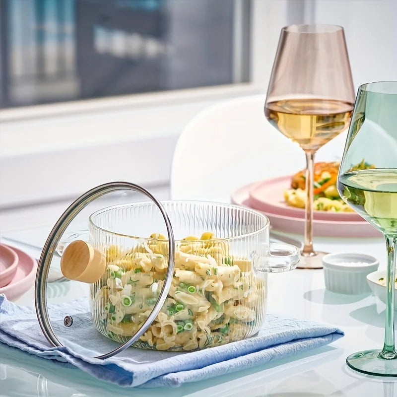 Glass Cooking Pot With Lid Heat-Resistant Borosilicate Glass Pot | Bowlift