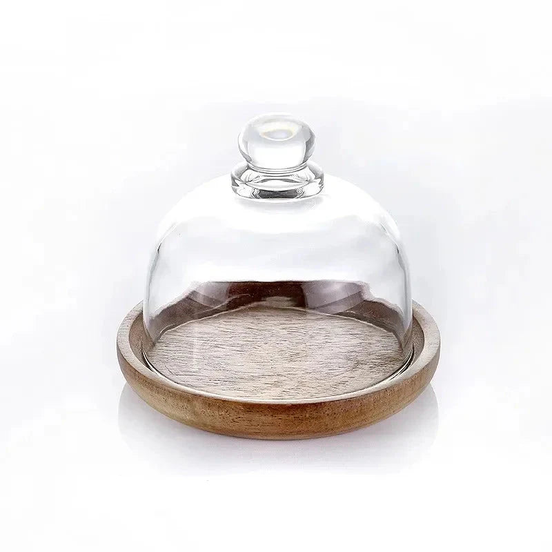 Glass Food Storage Container with Wooden Lid Kitchen Snack Organizer | Bowlift