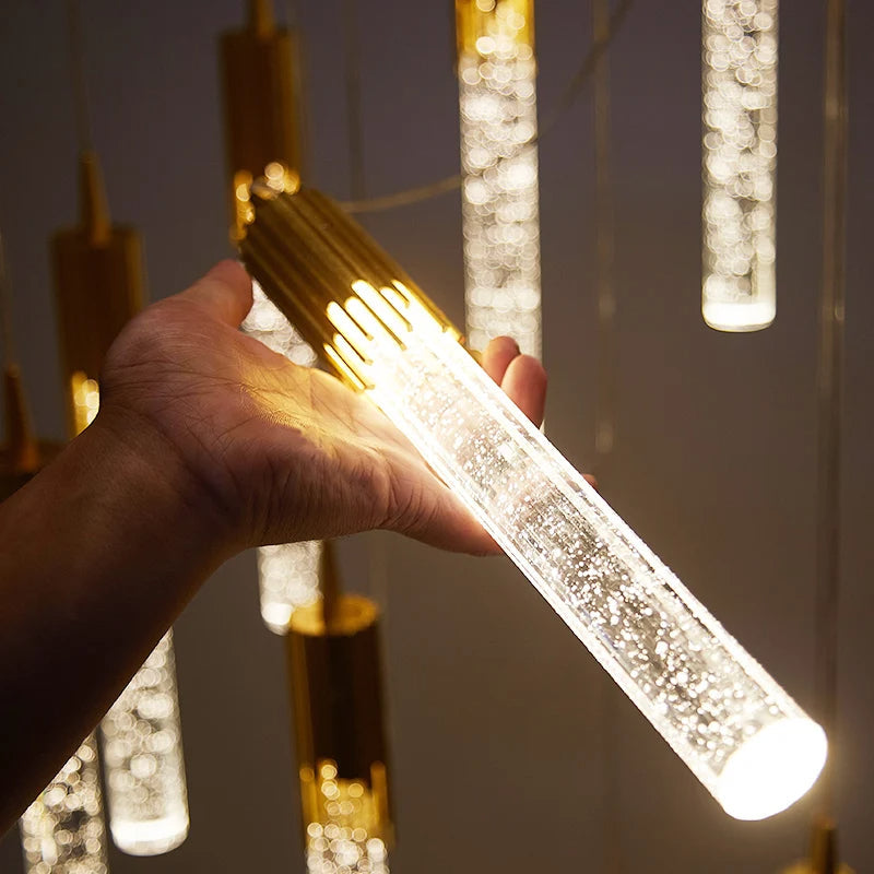 BowLift | Glass Pendant Lamp in Cylindrical Shape - Lustreau