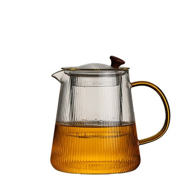 Glass Pot Filter Wood Handle Tea Ceremony Transparent Teawear Sets | Bowlift