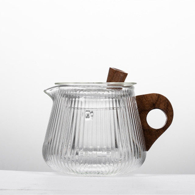 Glass Pot Filter Wood Handle Tea Ceremony Transparent Teawear Sets | Bowlift