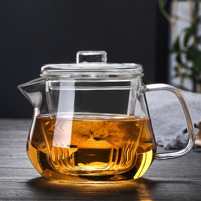 Glass Pot Filter Wood Handle Tea Ceremony Transparent Teawear Sets | Bowlift