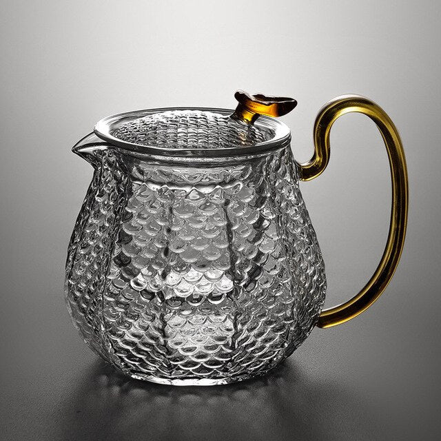 Glass Pot Filter Wood Handle Tea Ceremony Transparent Teawear Sets | Bowlift
