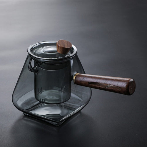 Glass Pot Filter Wood Handle Tea Ceremony Transparent Teawear Sets | Bowlift