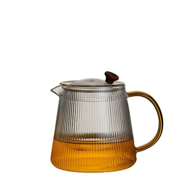 Glass Pot Filter Wood Handle Tea Ceremony Transparent Teawear Sets | Bowlift