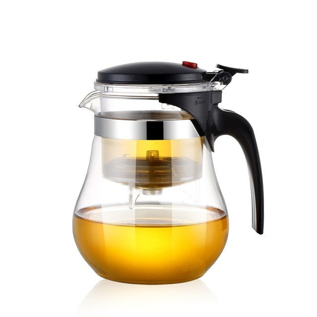 Glass Teapot Wood Handle Tea Ceremony Transparent Set Cup | Bowlift